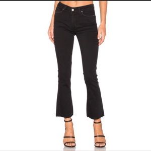 PAIGE Collette Crop Flare Black Jeans 28